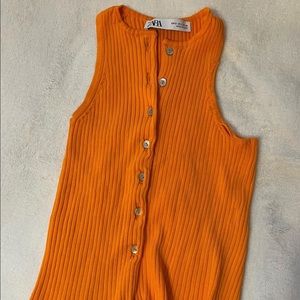 zara orange top size XS
